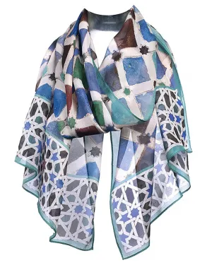 Alhambra Tiles Silk Chiffon Scarf