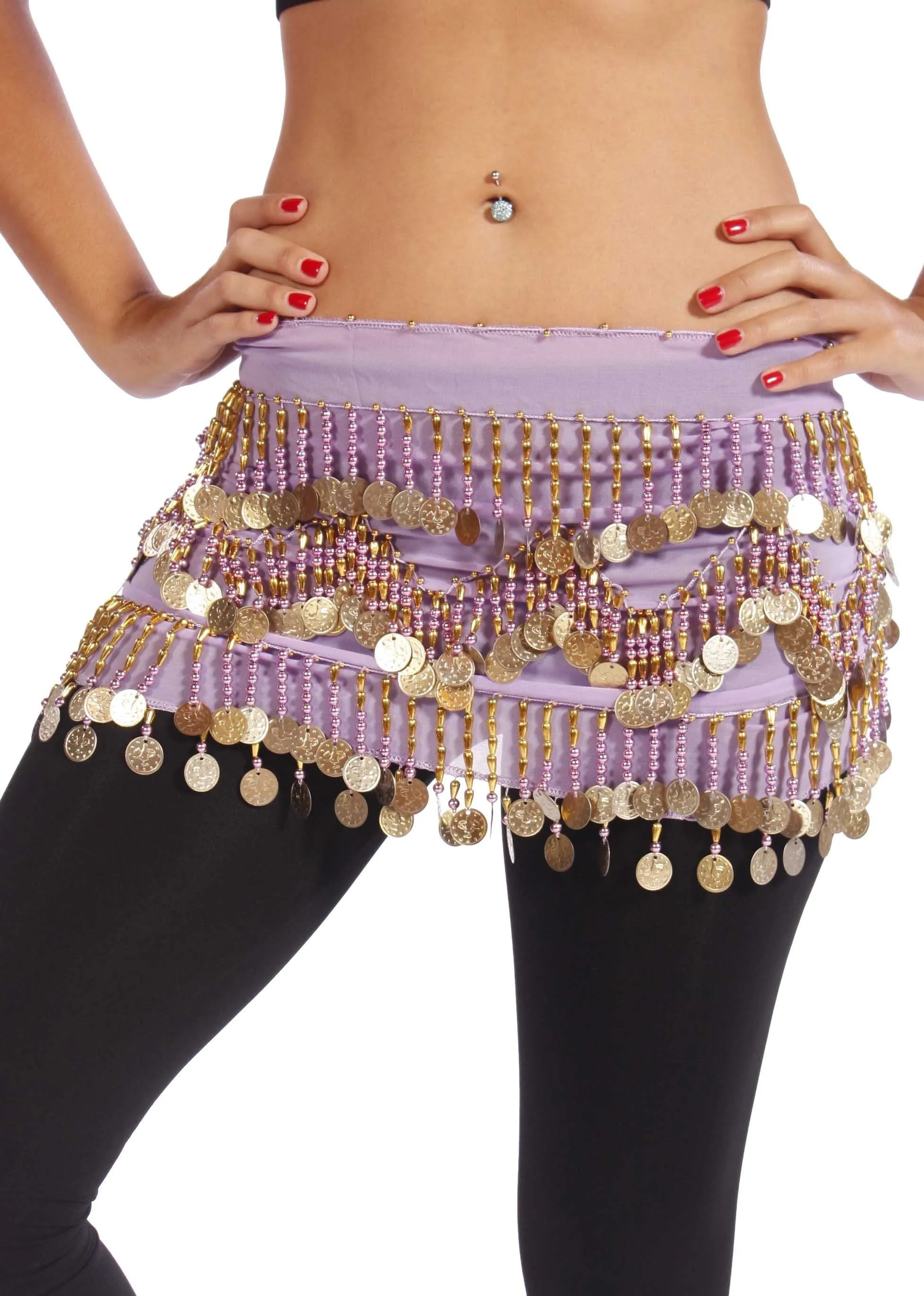 Belly Dance Chiffon Colorful Beaded Hip Scarf | DYNAMITE DUNES