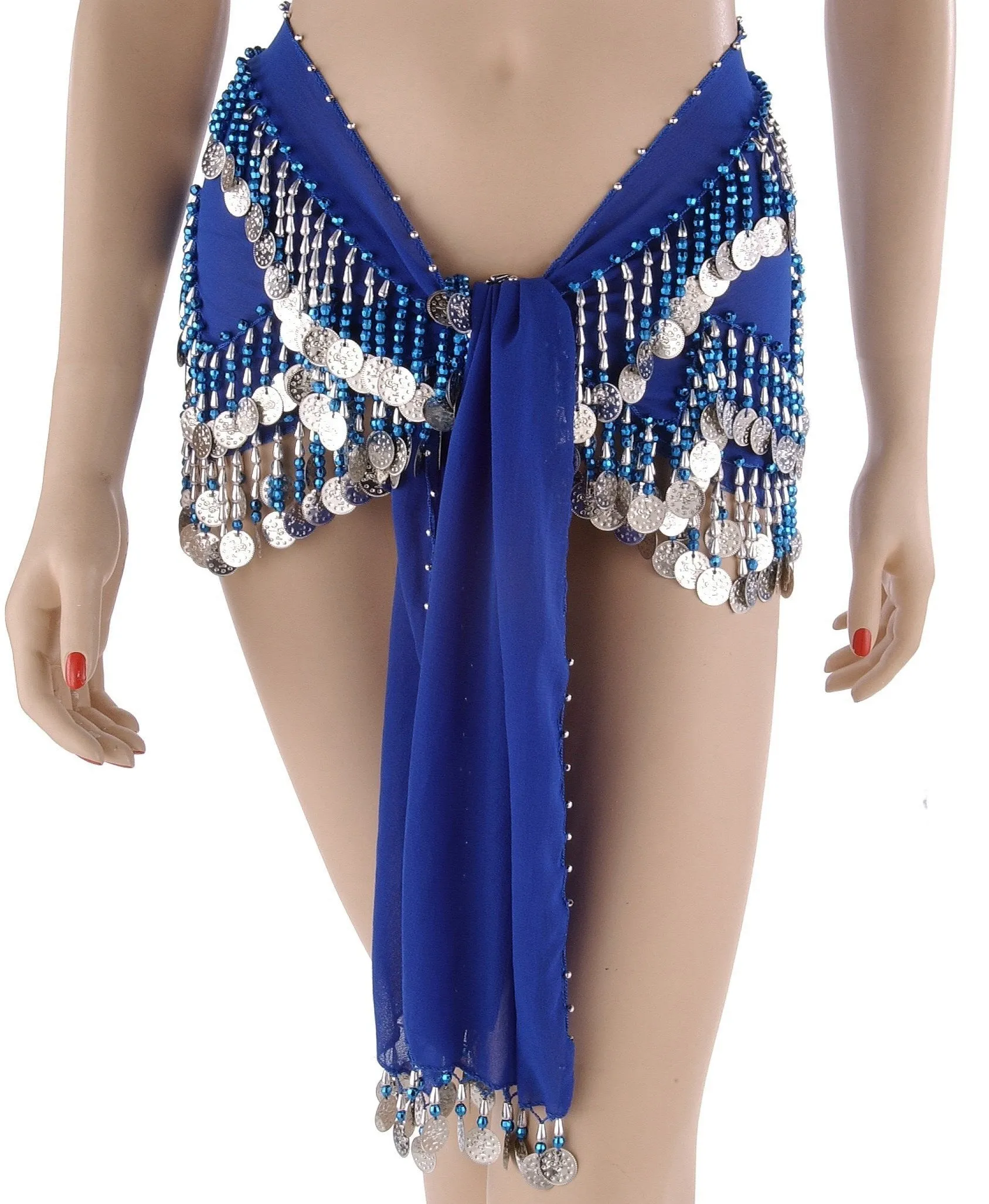 Belly Dance Chiffon Colorful Beaded Hip Scarf | DYNAMITE DUNES