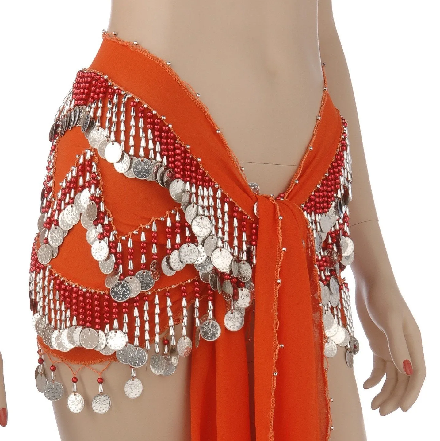 Belly Dance Chiffon Colorful Beaded Hip Scarf | DYNAMITE DUNES