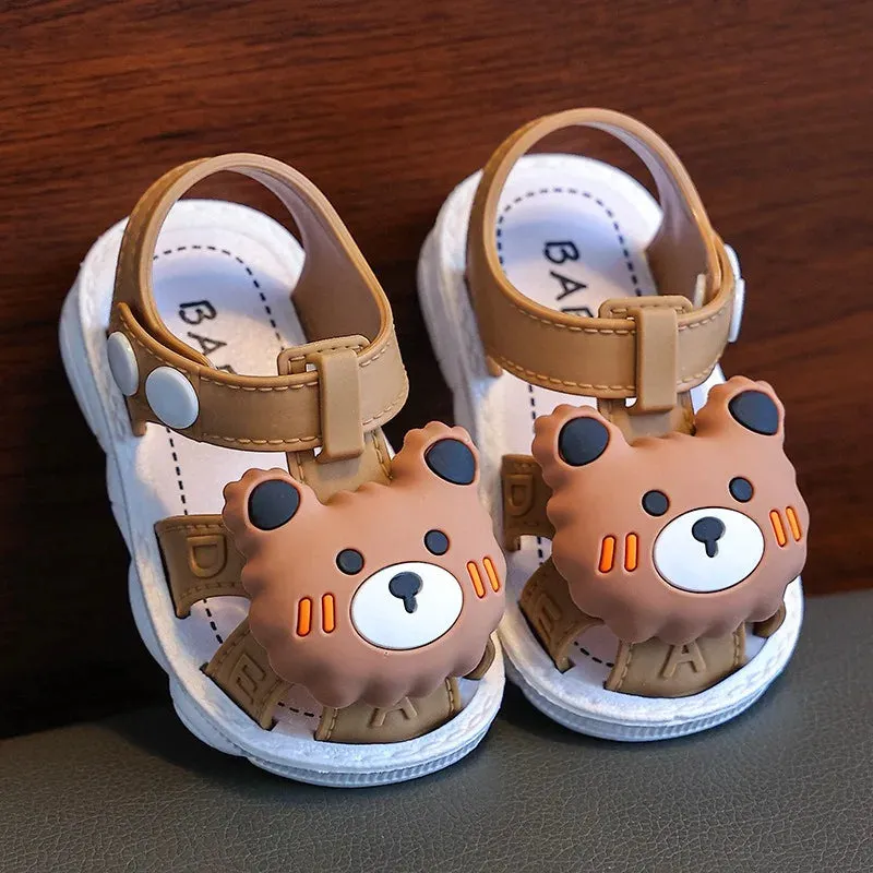 Children's Sandals 2024 Summer Boys Anti-kick Non-slip Soft-soled Infants and Toddlers 0-3 Years Old Baby Bag Head Toddler Shoes