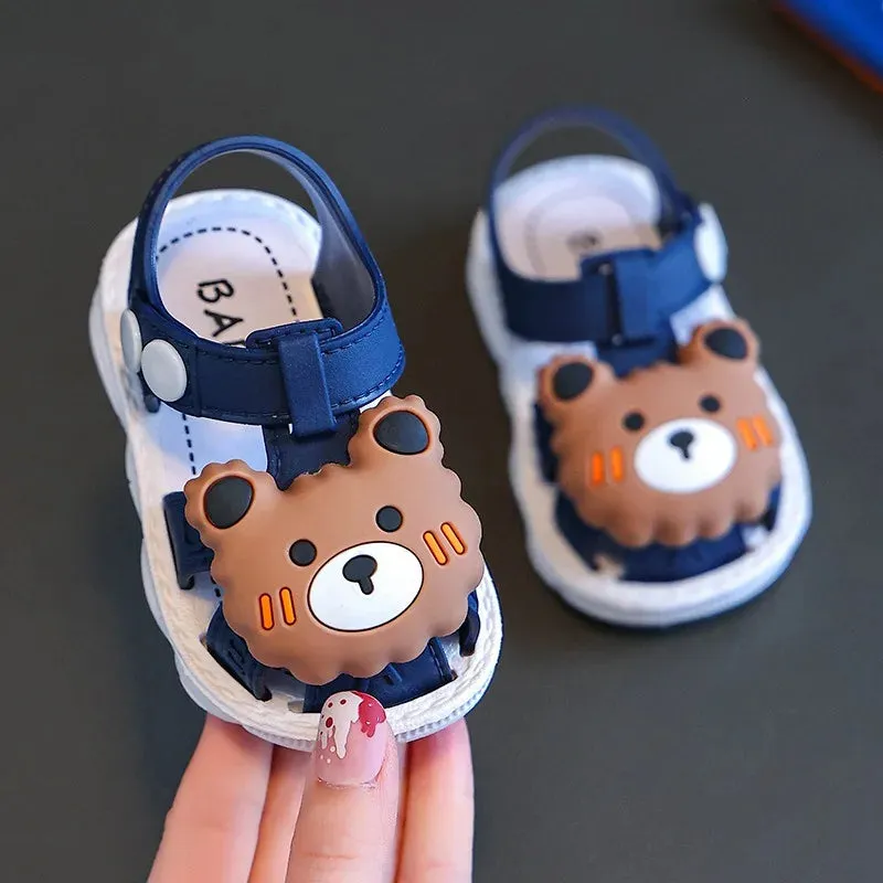 Children's Sandals 2024 Summer Boys Anti-kick Non-slip Soft-soled Infants and Toddlers 0-3 Years Old Baby Bag Head Toddler Shoes