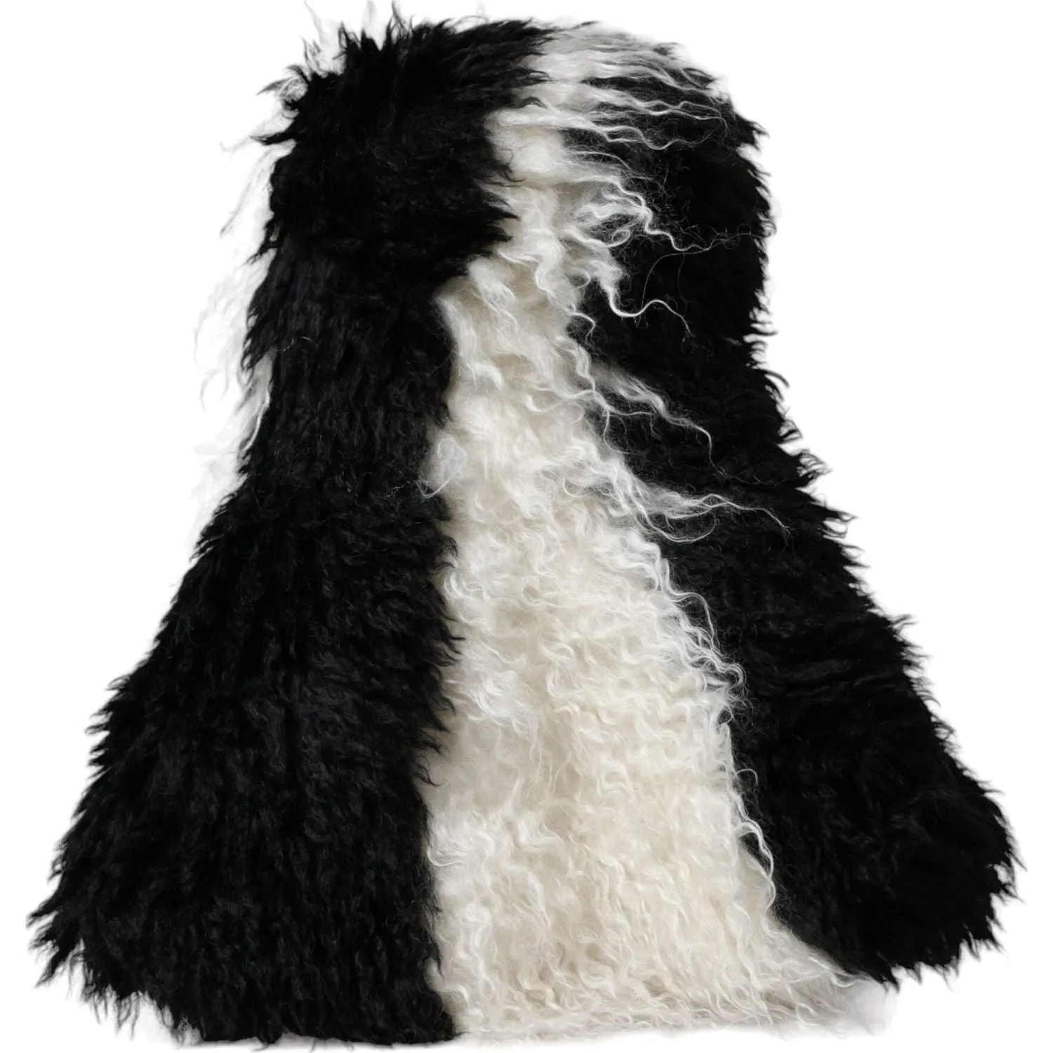 Dolce & Gabbana Black White Stripes Mohair Fur Bucket Hat