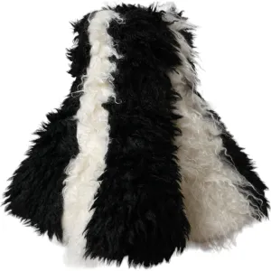 Dolce & Gabbana Black White Stripes Mohair Fur Bucket Hat