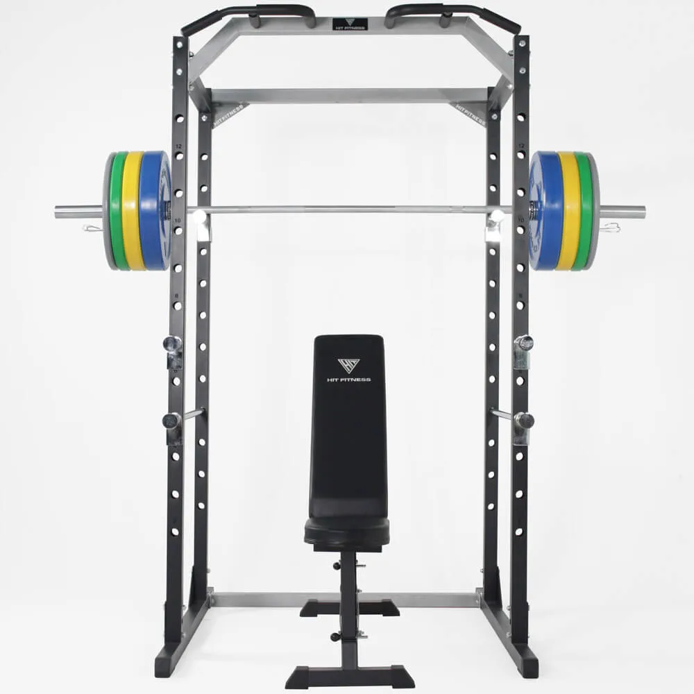 Hit Fitness Athletic Pack 120kg | Rack - Bench - Coloured Bumper Plates