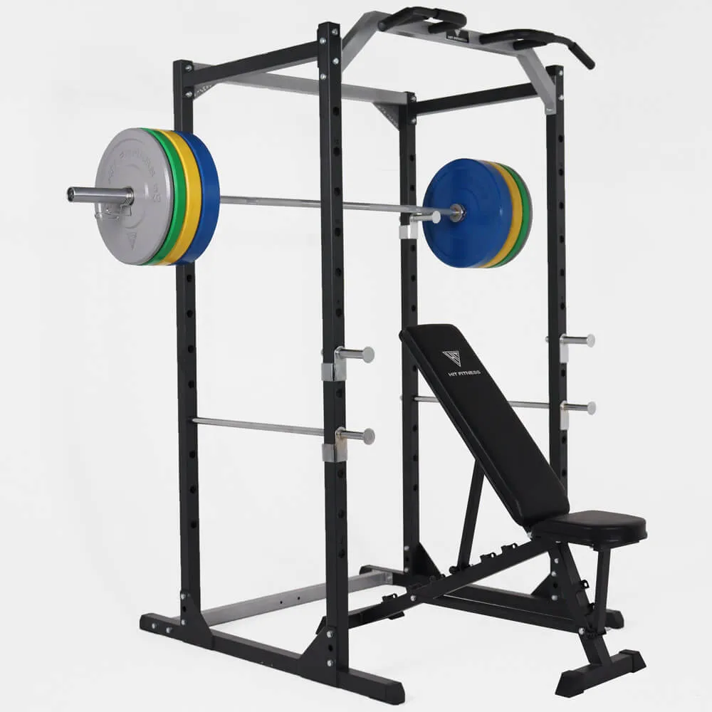 Hit Fitness Athletic Pack 120kg | Rack - Bench - Coloured Bumper Plates