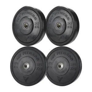 Hit Fitness Black Bumper Plates Bundle | 20kg & 25kg