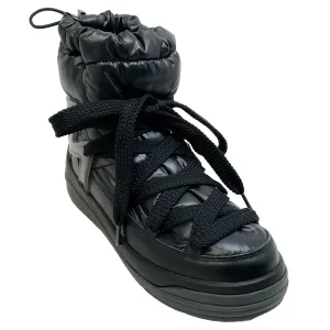 Moncler Black Lace Up Puffer Booties