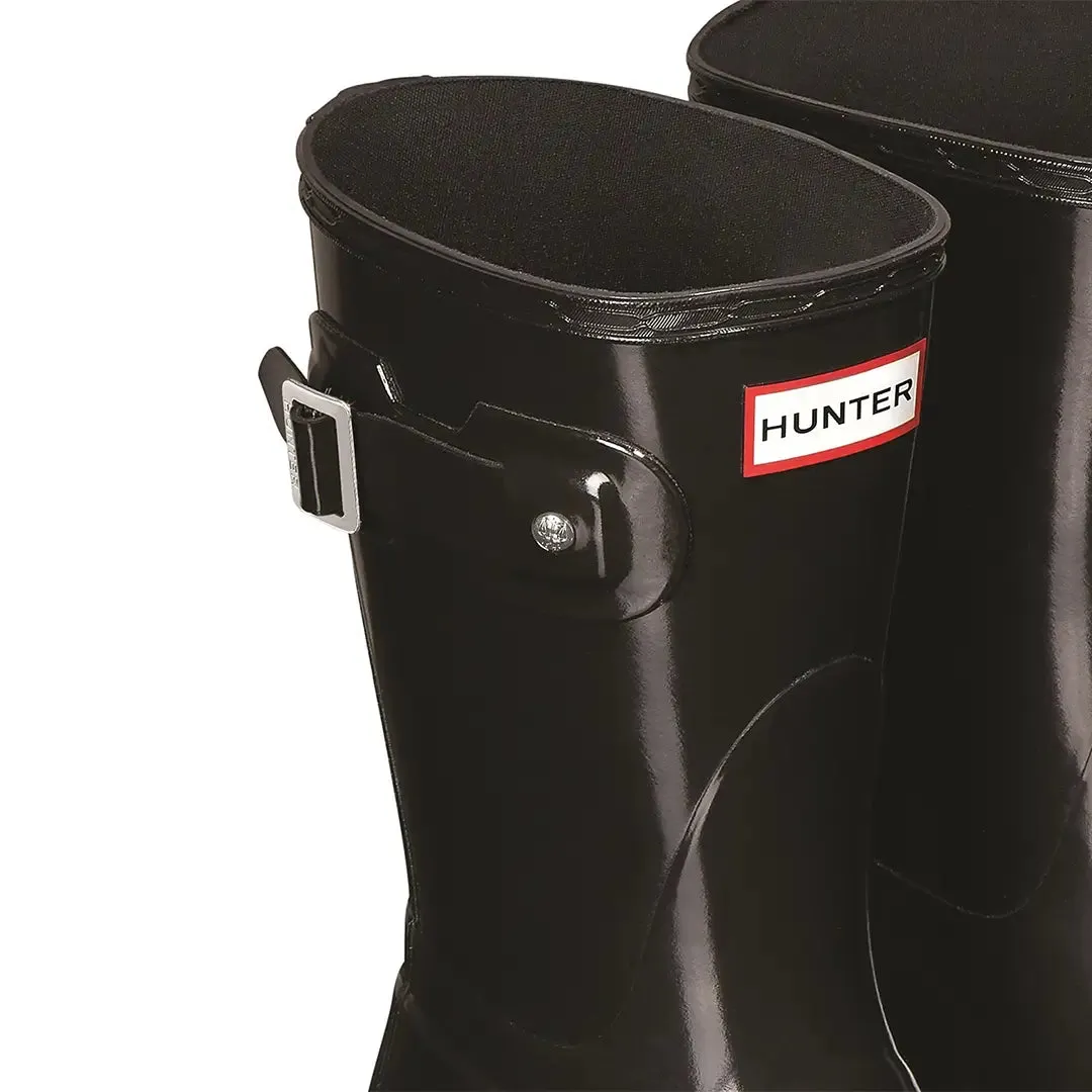 Original Short Gloss Wellington Boots - Black by Hunter