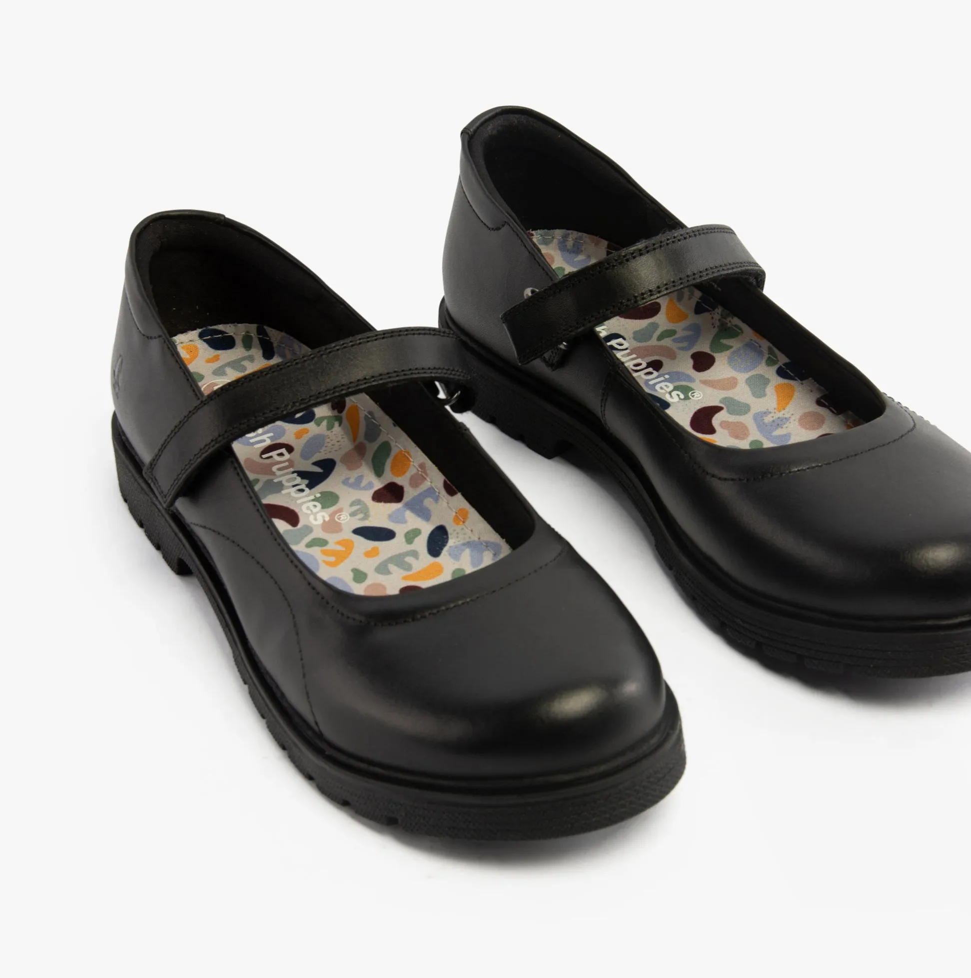 TALLY Girls School Leather Shoes Black