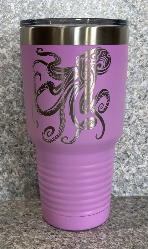 This is a 30oz Insulated Tumbler with the Tribal Octopus Design Only.