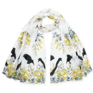 Willie Wagtail and Wattle Scarf